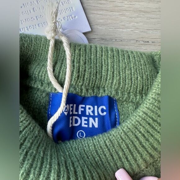 Aelfric Eden Knit Sweater Solid Vintage Pullover Unisex Woven Crewneck L Nwt - Picture 6 of 6